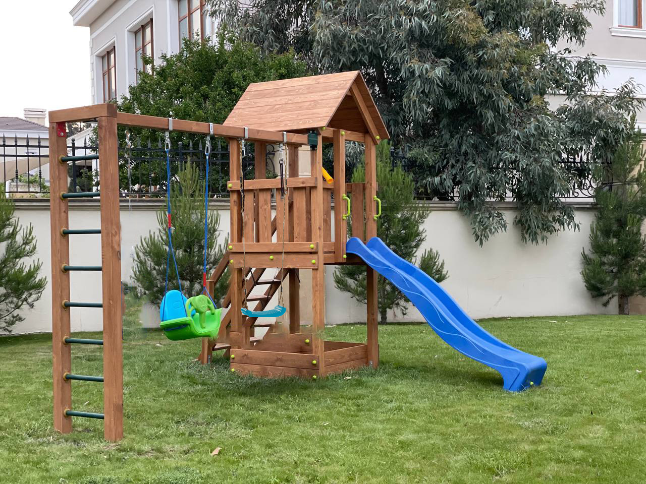 taxta oyun kompleksi Kiosk(P120)+İsveç divarı